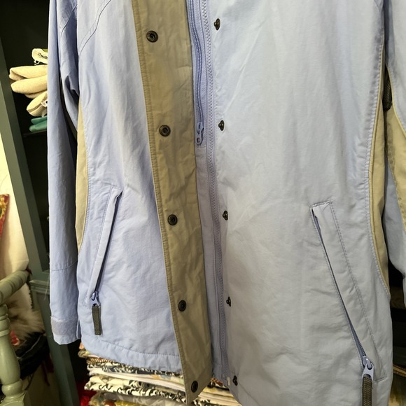 Columbia Womens Bugaboo Jacket M Light Blue Gray Pockets Full Zip Drawstring - Picture 6 of 13